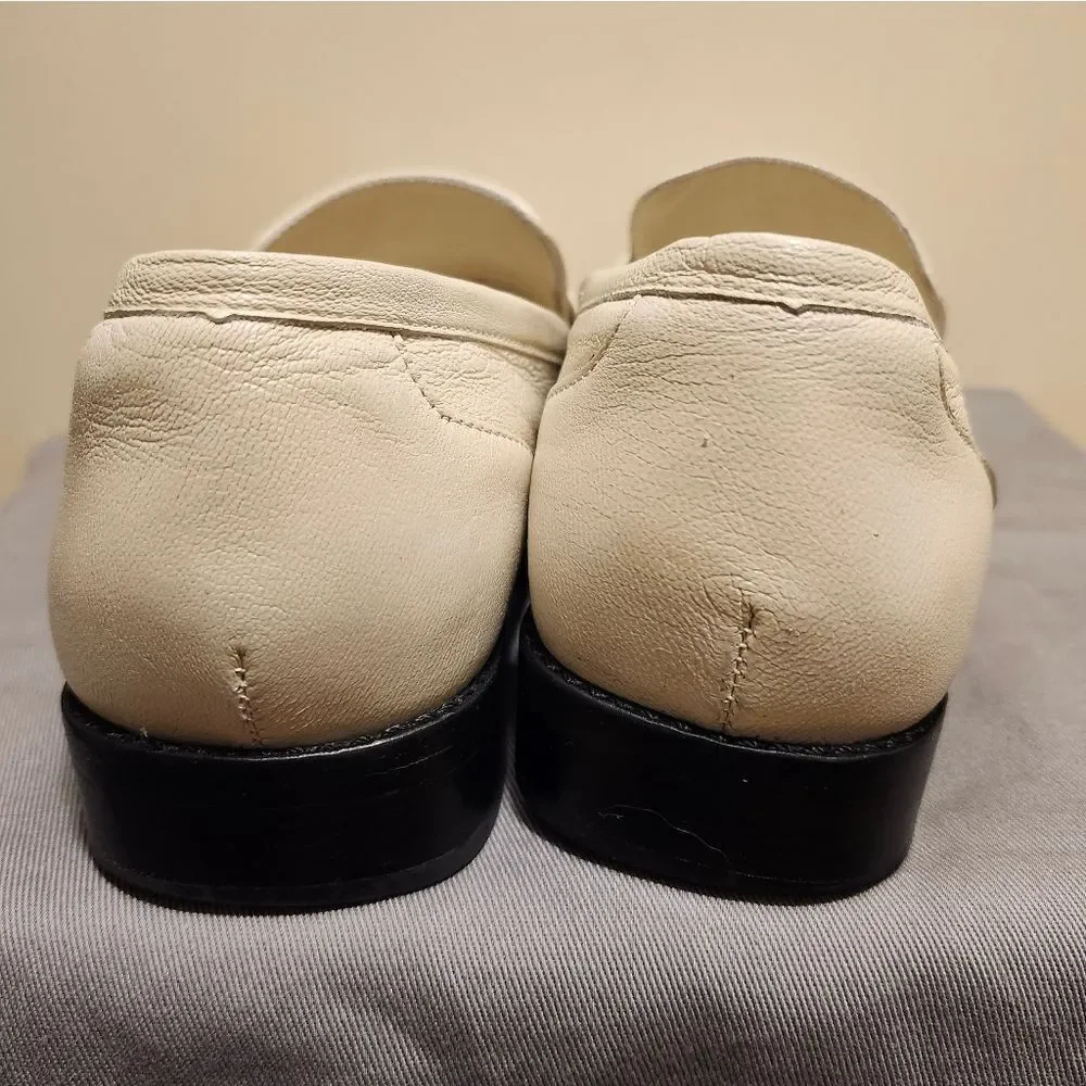 Larroude “Patricia” Cream Kidskin Bit Loafers Sz 8.5 Ret $330
